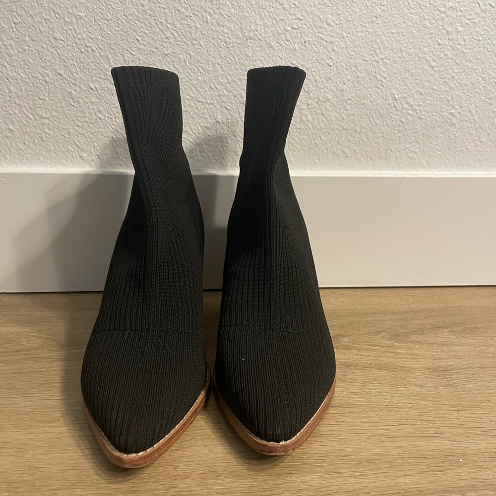 Steven By Steve Madden Black Ankle Booties with Block Heel